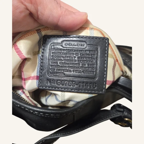 Coach Bleecker Tattersall Black Leather Hobo Bag/Satchel - Picture 7 of 7